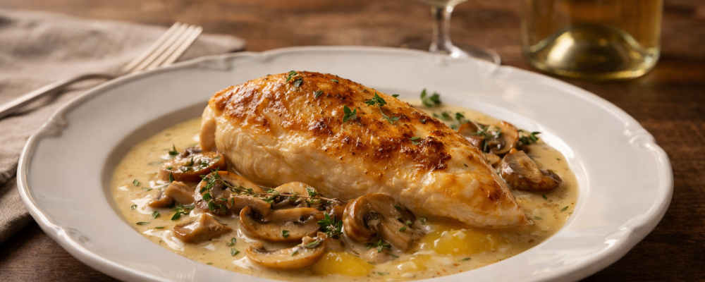 Chicken in White Wine Sauce