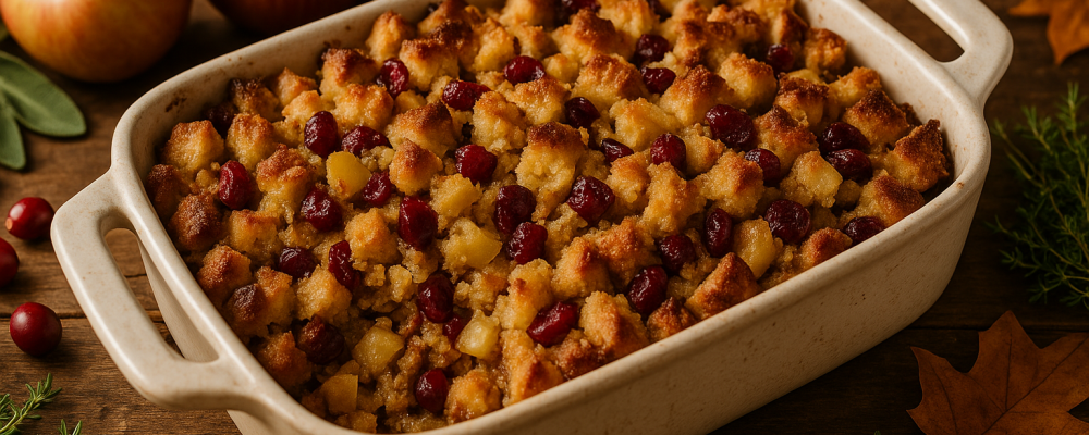 Cranberry Apple Stuffing Bake