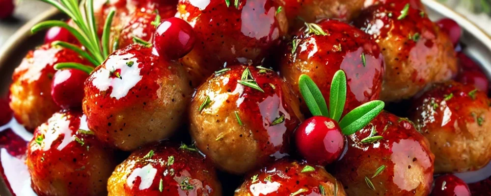 Cranberry-Glazed Turkey Meatballs