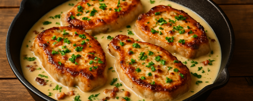 Creamy Bacon Pork Chops
