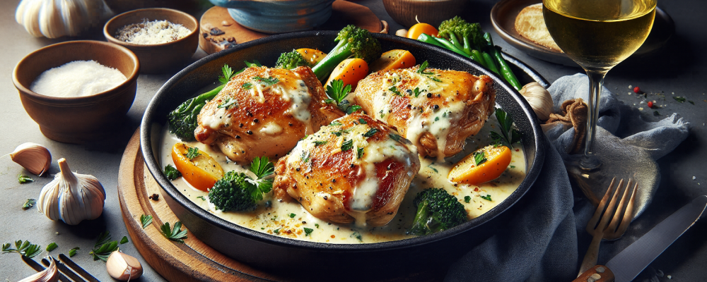 Creamy Garlic Parmesan Chicken Thighs