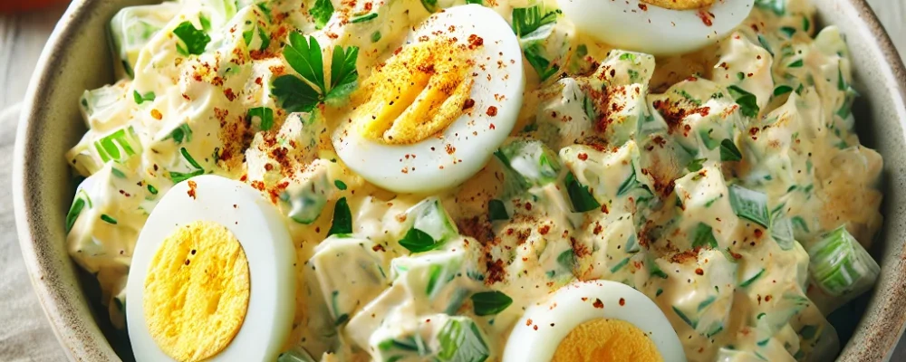 DALL-A-bowl-of-Classic-Egg-Salad.-The-salad-features-chopped-hard-boiled-eggs-mixed-with-creamy-mayonnaise-mustard-finely-chopped-celery-and-fresh-herbs