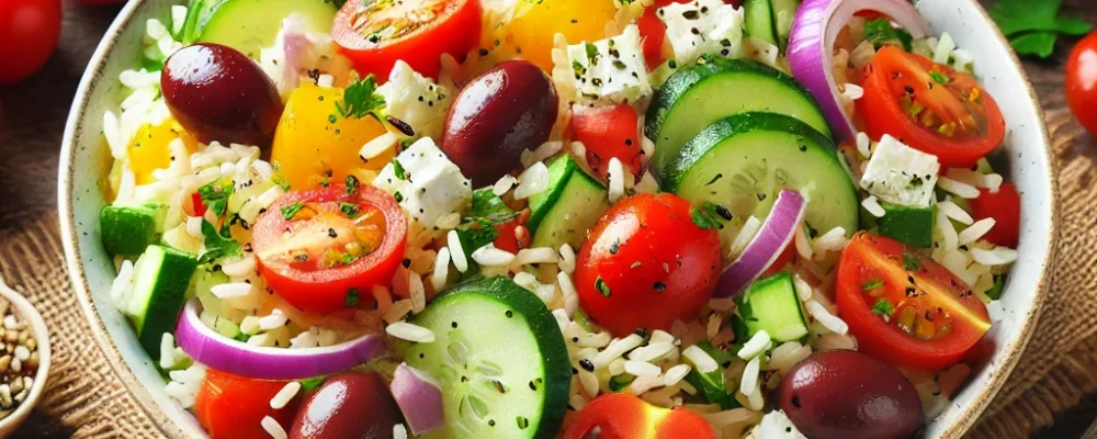 DALL-A-colorful-and-vibrant-Mediterranean-Rice-Salad.-The-salad-features-a-mix-of-fluffy-rice-cherry-tomatoes-cucumber-red-onion-olives-and-crumbled-f