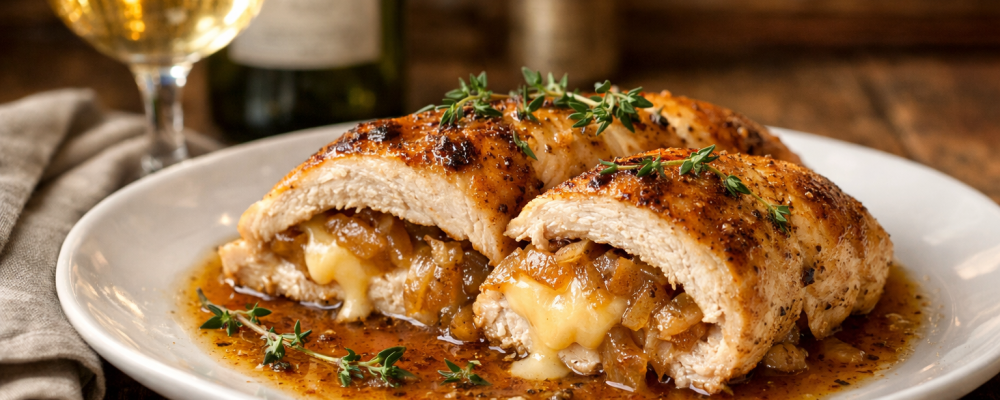 French Onion Stuffed Chicken Breast