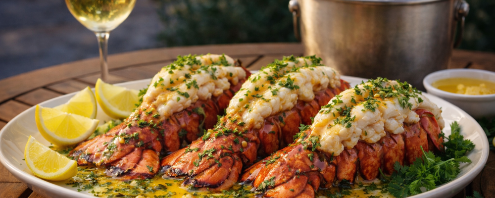 Lobster Tail with Garlic Herb Butter