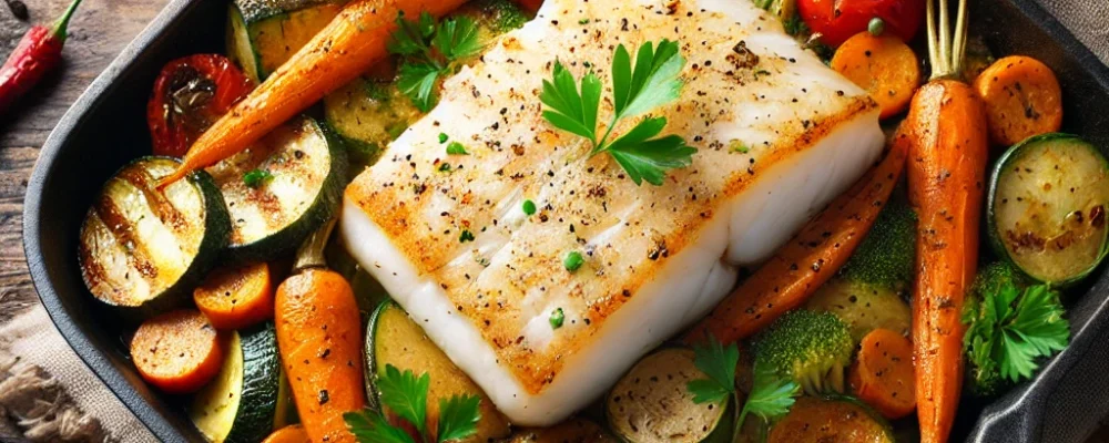 One Pan Baked Cod & Veggies