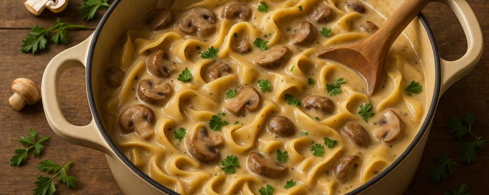 One Pot Vegan Mushroom Stroganoff