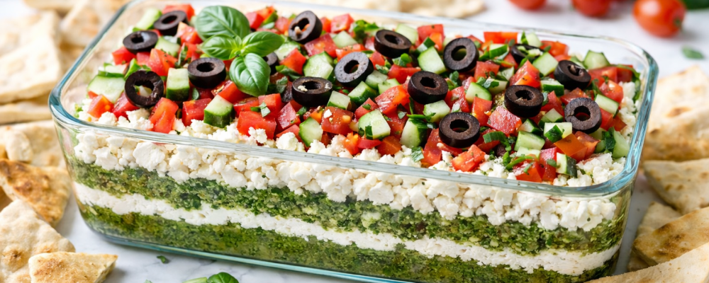 Pesto and Feta Layer Dip