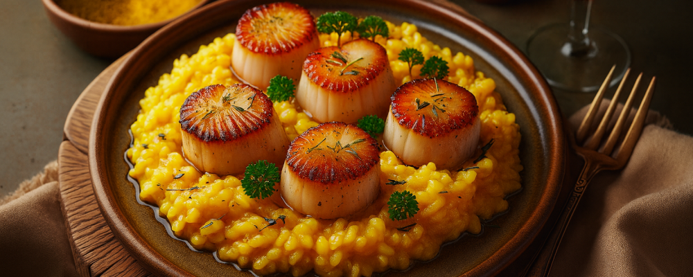 Saffron Risotto with Scallops