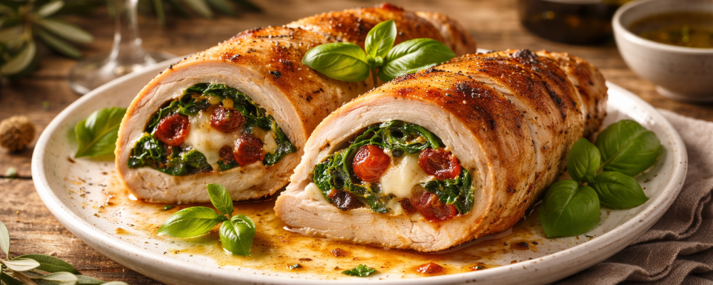 Stuffed Chicken Breast with Spinach and Sun-Dried Tomatoes